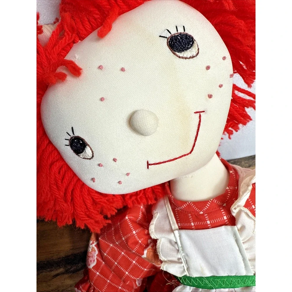 Vintage Strawberry Shortcake Doll 22” Red Plaid Dress Green Stripes 1980s Toys